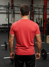 HiFlyers Men Slim Fit Self-Design Premium Melange Rn Tshirts Red