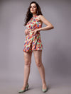 Beige floral print co ord set