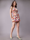 Beige floral print co ord set