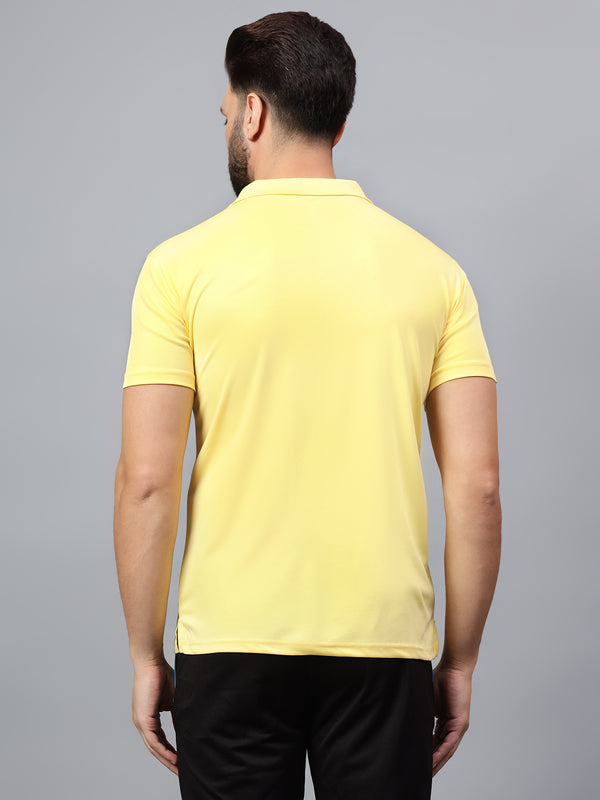 Hiflyers Men|Regular Fit|Dri-Fit|Pique Polo Half Sleeve T-Shirt For Men|Polo For Men|Yellow