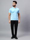 Hiflyers Men|Regular Fit|Dri-Fit|Pique Polo Half Sleeve T-Shirt For Men|Polo For Men|Sky Blue