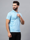 Hiflyers Men|Regular Fit|Dri-Fit|Pique Polo Half Sleeve T-Shirt For Men|Polo For Men|Sky Blue