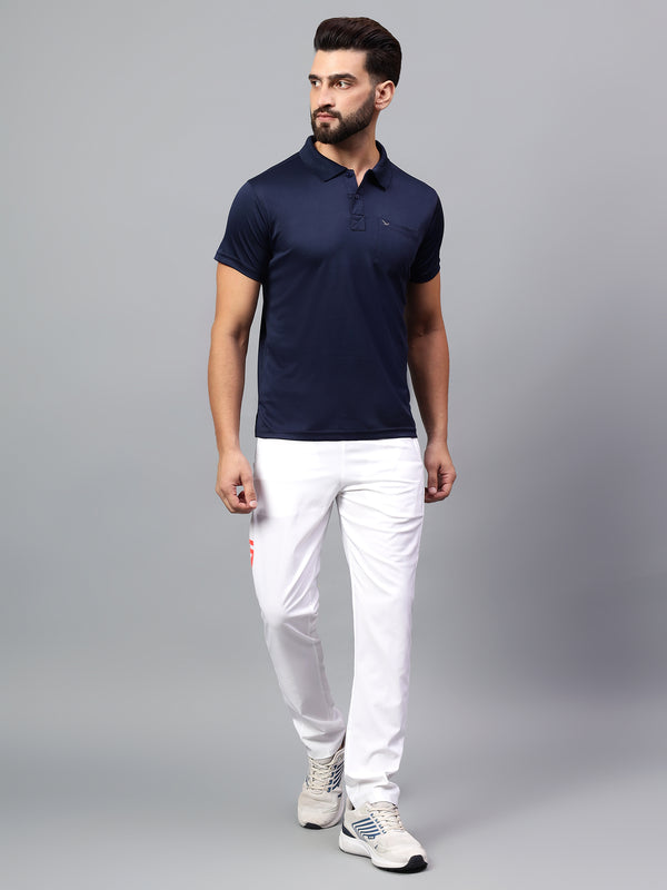 Hiflyers Men|Regular Fit|Dri-Fit|Pique Polo Half Sleeve T-Shirt For Men|Polo For Men|Navy