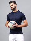 Hiflyers Men|Regular Fit|Dri-Fit|Pique Polo Half Sleeve T-Shirt For Men|Polo For Men|Navy