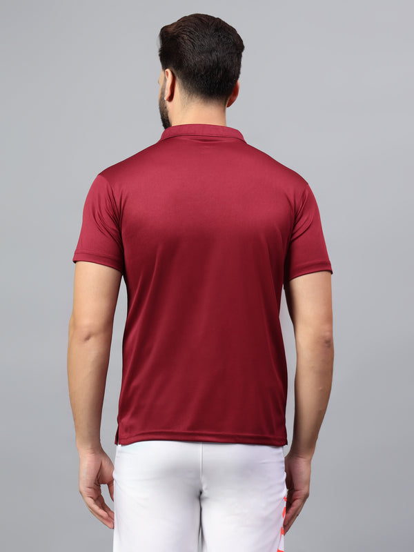 Hiflyers Men|Regular Fit|Dri-Fit|Pique Polo Half Sleeve T-Shirt For Men|Polo For Men|Maroon