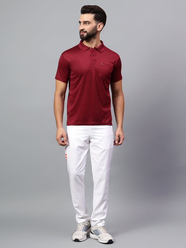 Hiflyers Men|Regular Fit|Dri-Fit|Pique Polo Half Sleeve T-Shirt For Men|Polo For Men|Maroon