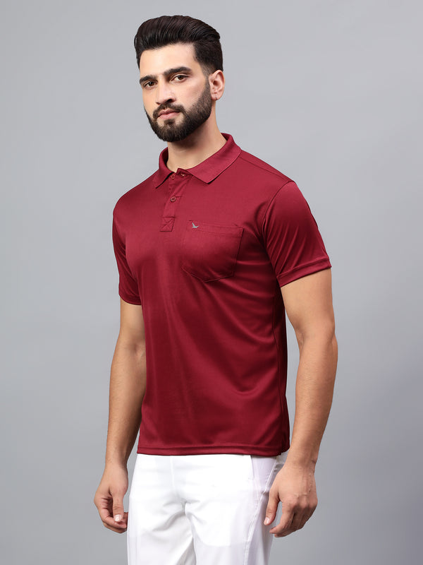Hiflyers Men|Regular Fit|Dri-Fit|Pique Polo Half Sleeve T-Shirt For Men|Polo For Men|Maroon