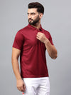 Hiflyers Men|Regular Fit|Dri-Fit|Pique Polo Half Sleeve T-Shirt For Men|Polo For Men|Maroon