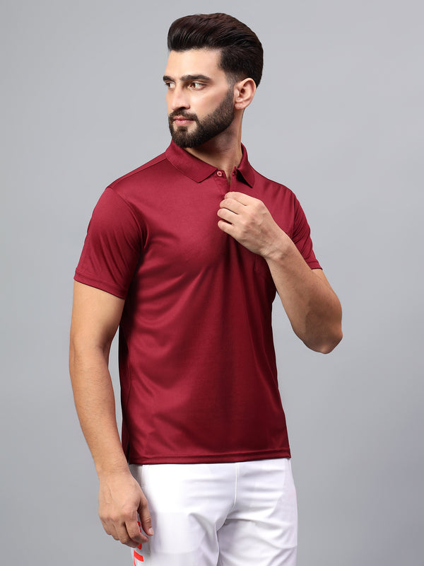 Hiflyers Men|Regular Fit|Dri-Fit|Pique Polo Half Sleeve T-Shirt For Men|Polo For Men|Maroon