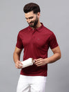 Hiflyers Men|Regular Fit|Dri-Fit|Pique Polo Half Sleeve T-Shirt For Men|Polo For Men|Maroon