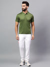 Hiflyers Men|Regular Fit|Dri-Fit|Pique Polo Half Sleeve T-Shirt For Men|Polo For Men|Green