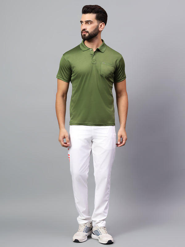 Hiflyers Men|Regular Fit|Dri-Fit|Pique Polo Half Sleeve T-Shirt For Men|Polo For Men|Green