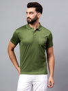 Hiflyers Men|Regular Fit|Dri-Fit|Pique Polo Half Sleeve T-Shirt For Men|Polo For Men|Green