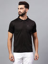 Hiflyers Men|Regular Fit|Dri-Fit|Pique Polo Half Sleeve T-Shirt For Men|Polo For Men|Black