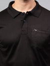 Hiflyers Men|Regular Fit|Dri-Fit|Pique Polo Half Sleeve T-Shirt For Men|Polo For Men|Black