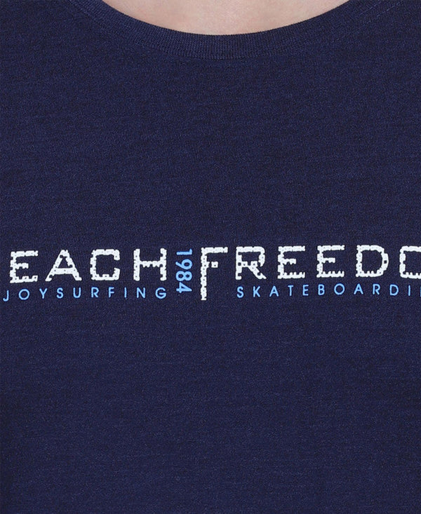 HiFlyers Men Teal Blue Regular Fit Printed Round Neck T-Shirt