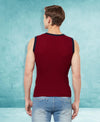 T.T. Men Designer Gym VestPack Of 3 Black-Red-Red-Black-Maroon-Navy