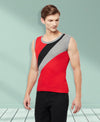 T.T. Men Designer Gym VestPack Of 2 Red-Blk-Navy-Sky