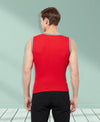 T.T. Men Designer Gym VestPack Of 2 Red-Blk-Navy-Sky