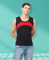 T.T. Men Designer Gym VestPack Of 2 Black-Red-Grey-Maroon