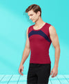 T.T. Men Designer Gym VestPack Of 2 Navy-Sky-Maroon-Navy