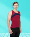 T.T. Men Designer Gym VestPack Of 2 Navy-Sky-Maroon-Navy