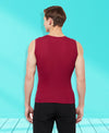 T.T. Men Designer Gym VestPack Of 2 Navy-Sky-Maroon-Navy