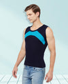 T.T. Men Designer Gym VestPack Of 2 Navy-Sky-Maroon-Navy