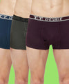T.T. Mens Desire Fashion Top Elastic Trunk Pack Of 3 Olive-Purple-Blue