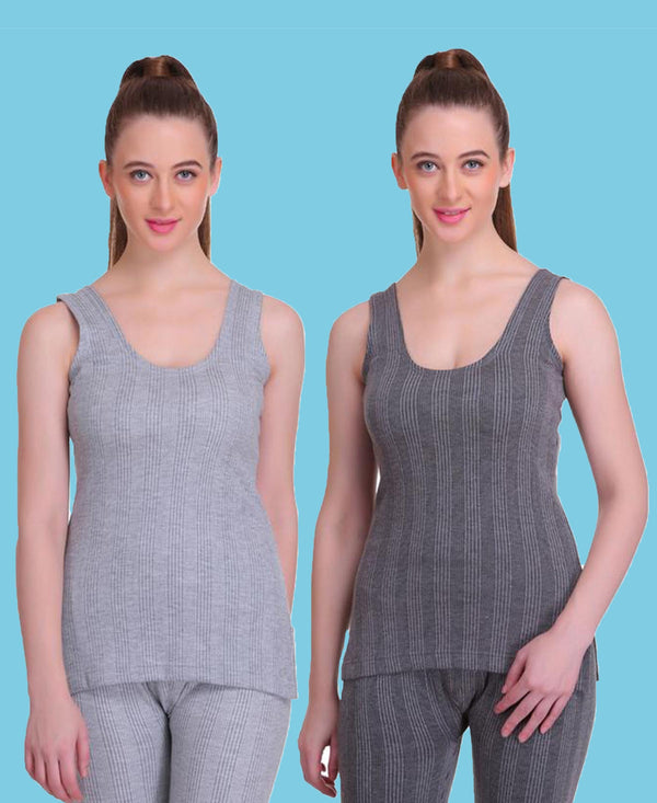 T.T. Women Hotpot Elite Top Thermal Anthra - Grey (Pack Of 2)