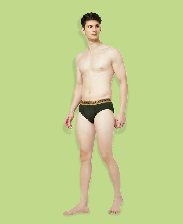 T.T. Mens Desire 100% Combed Cotton Front Open Brief Top Elastic Pack Of 5 Assorted