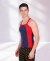 T.T. Men DesignerGym Vest Pack Of 3 Blue-Red -Red-Blue-Black-Olive