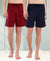 T.T. Men Regular Fit Poly Jersey Cut And Sew Bermuda Short Pack Of 2-Maroon-Navy