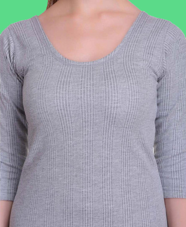 T.T. Women Hotpot Elite 3/4Th Slip Thermal - Grey Melange