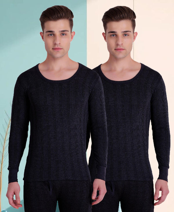 T.T. Men Hotpot Elite Light Weight , Super Warm With Polyfill Sandwich Technology Top Thermal Pack Of 2- Black