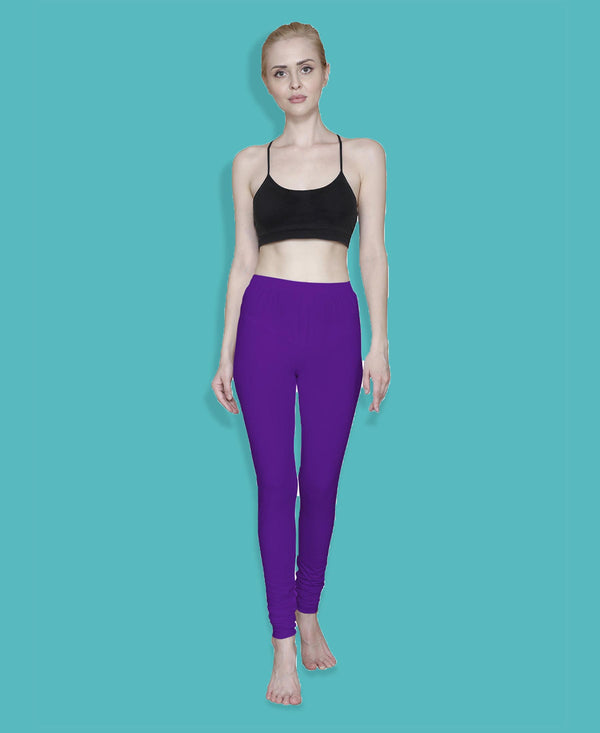 T.T. Women Solid Chudidar Cotton Lycra Cool Leggings -Fuschia