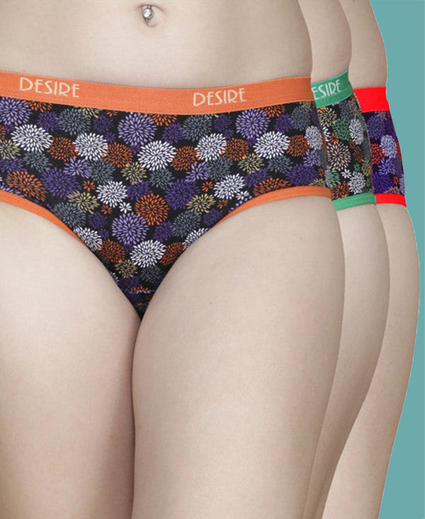 T.T. Womens Desire Hi-Cut Panty Pack Of 3