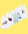 T.T. Cool Kids Pack Of 5 Printed Pure Cotton Innerwear Vest