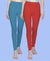 T.T. Women Solid Chudidar Cotton Lycra Cool Leggings -Plum- Baby Blue( Free Size)
