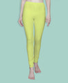 T.T. Women Solid Chudidar Cotton Lycra Cool Leggings -Light Lemon
