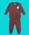 T.T. Unisex Baby Boys & Girls |Regular Fit| Premium Cotton Blended |Skin Soft Fabric|Front Open|Full Sleeves|Trendy Winter Wear|Top Payjama Thermal Set -Brown