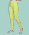 T.T. Women Solid Chudidar Cotton Lycra Cool Leggings -Light Lemon