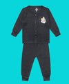 T.T. Unisex Baby Boys & Girls |Regular Fit| Premium Cotton Blended |Skin Soft Fabric|Front Open|Full Sleeves|Trendy Winter Wear|Top Payjama Thermal Set -Anthra
