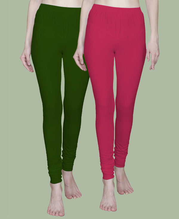 T.T. Women Solid Chudidar Cotton Lycra Cool Leggings -Poppy - Henna( Free Size)