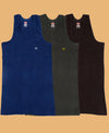 T.T. Kids Titanic Dyed Vest Pack Of 3 Teal-Grey-Brown