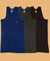 T.T. Kids Titanic Dyed Vest Pack Of 3 Teal-Grey-Brown