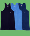 T.T. Kids Titanic Dyed Vest Pack Of 3 Navy-Sky-Teal