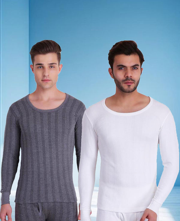 T.T. Men Hotpot Elite Top Thermal Anthra - White (Pack Of 2)