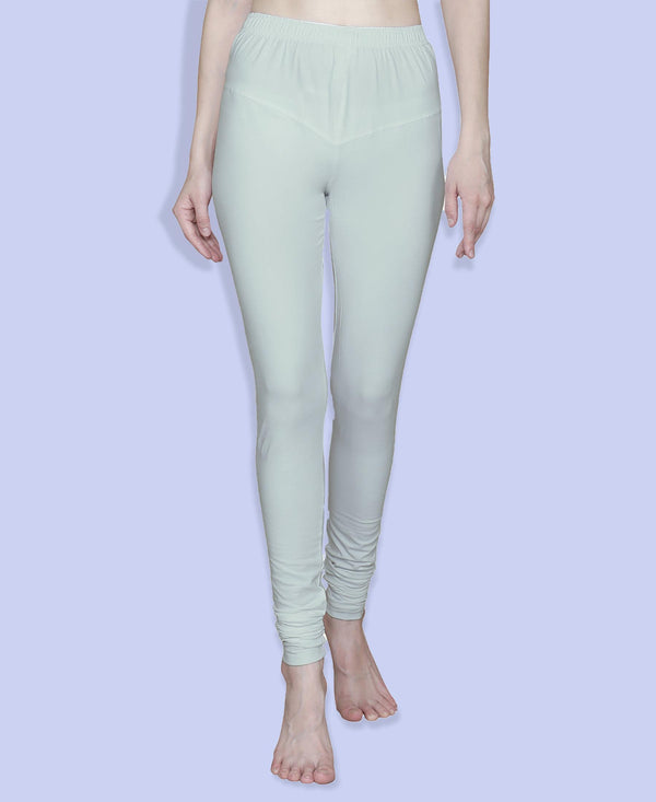 T.T. Women Solid Chudidar Cotton Lycra Cool Leggings -Ivory