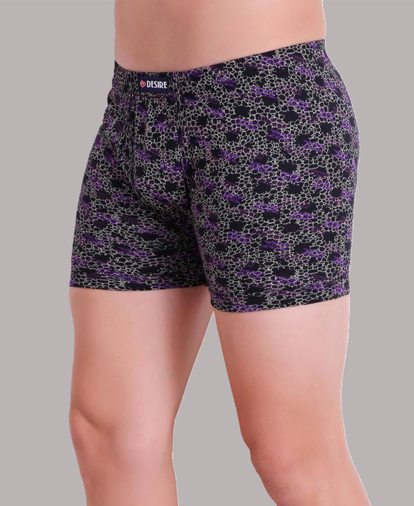 T.T. Men Desire Printed Long Trunk Pack Of 2 (Black - Orange)